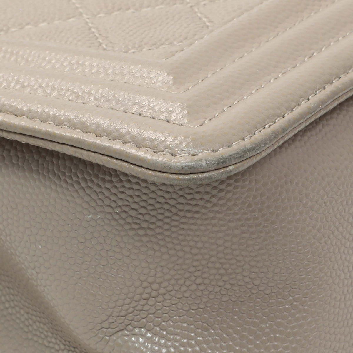 Chanel Grey Caviar Medium Boy Flap