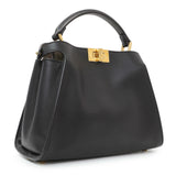 -6 items Fri July 24 ⬆️- Fendi Black Vitello Medium Peekaboo Iconic Essentially Satchel Handbags Fendi