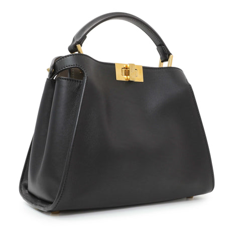 -6 items Fri July 24 ⬆️- Fendi Black Vitello Medium Peekaboo Iconic Essentially Satchel Handbags Fendi