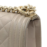 Chanel Grey Caviar Medium Boy Flap