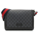 Gucci GG Supreme Monogram Appia Calfskin Web Flap Messenger Handbags Gucci