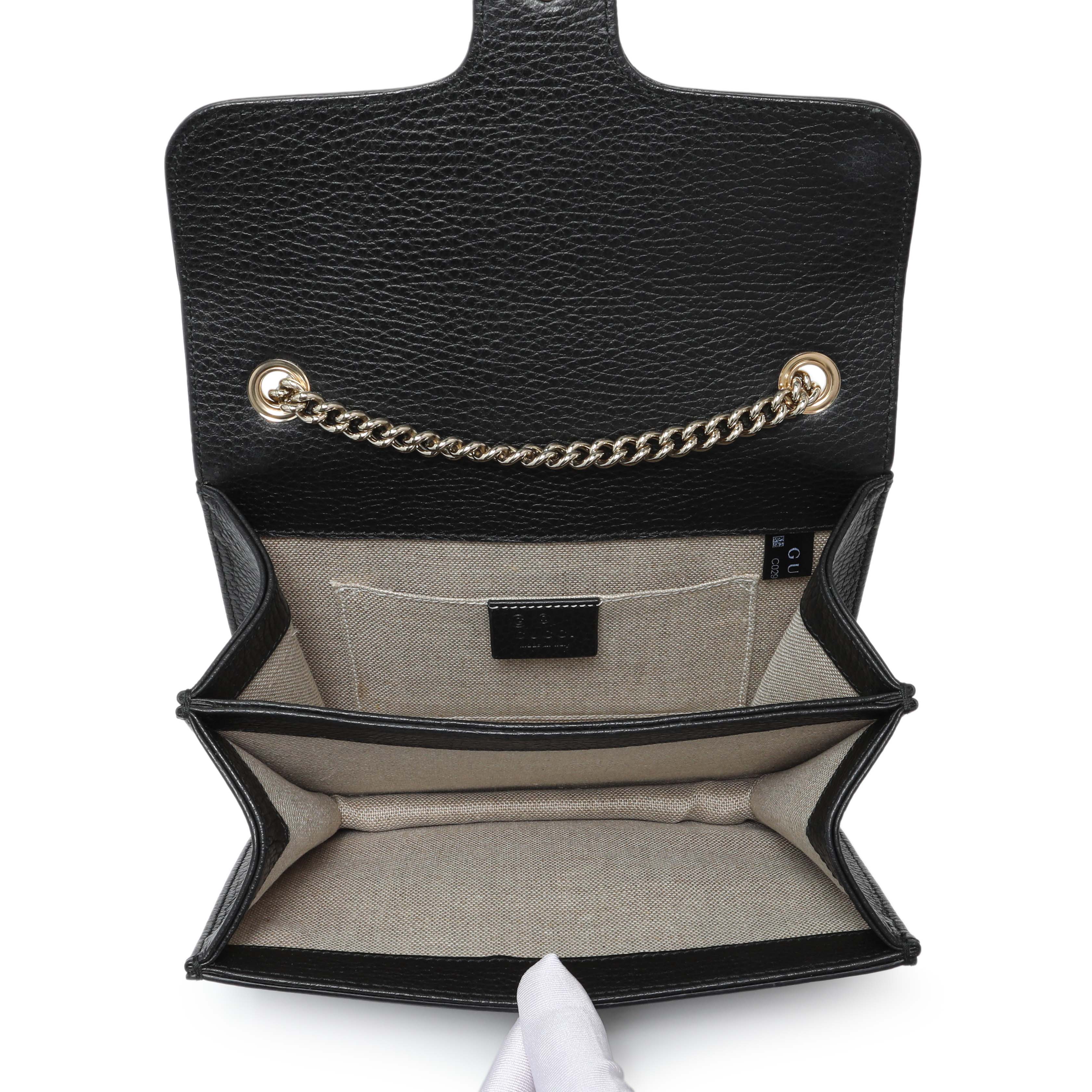 バッグ SS1999 GUCCI LEATHER SHOULDER BAG Gucci Black Dollar Calfskin Small Interlocking G Shoulder Bag