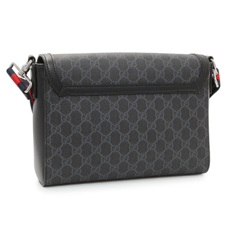 Gucci GG Supreme Monogram Appia Calfskin Web Flap Messenger Handbags Gucci