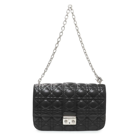 Christian Dior Black Lambskin Cannage Medium Miss Dior Flap Handbags Christian Dior