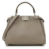 Fendi Plaster Cuoio Romano Snakeskin Selleria Mini Peekaboo Iconic Satchel