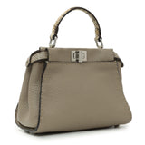 Fendi Plaster Cuoio Romano Snakeskin Selleria Mini Peekaboo Iconic Satchel