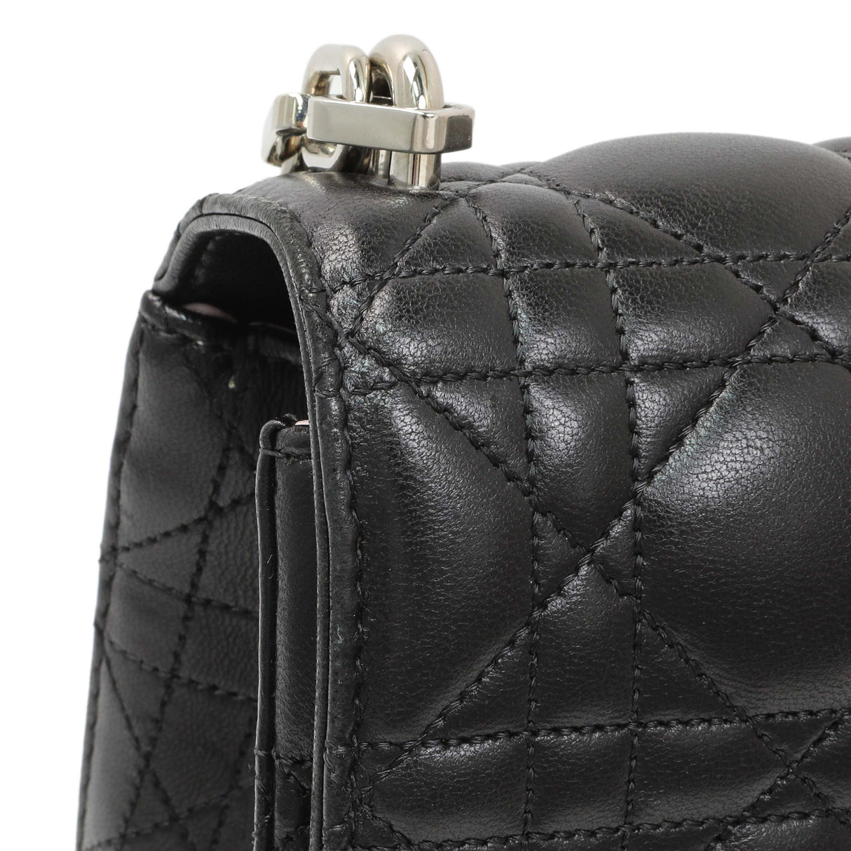 Christian Dior Black Lambskin Cannage Medium Miss Dior Flap Handbags Christian Dior