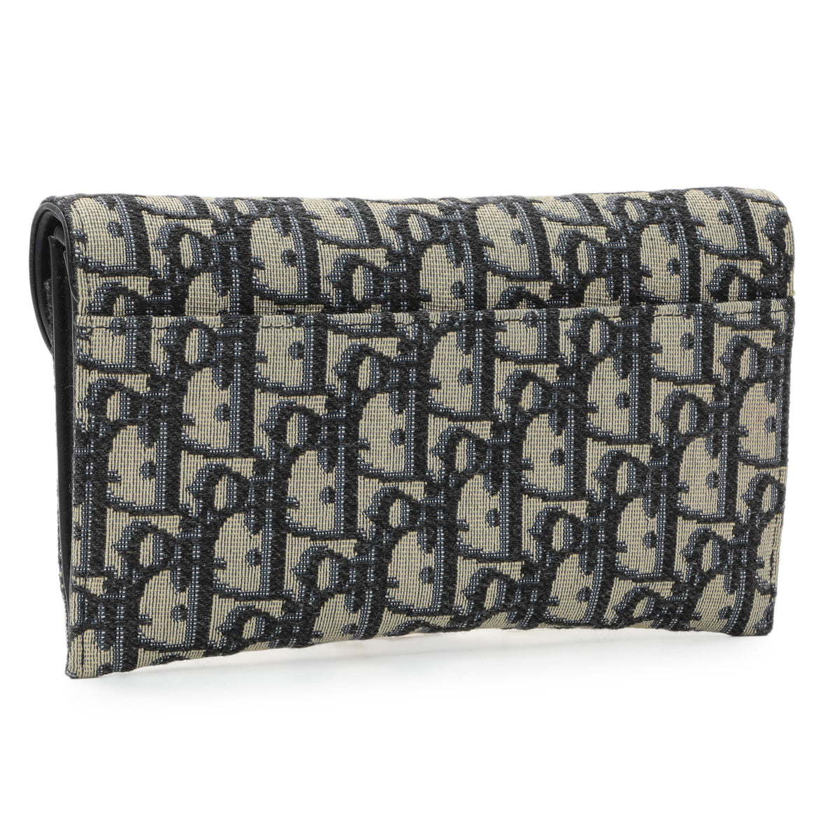 Christian Dior Blue Oblique Jacquard Small Sddle Pouch with Chain