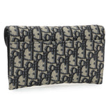Christian Dior Blue Oblique Jacquard Small Sddle Pouch with Chain