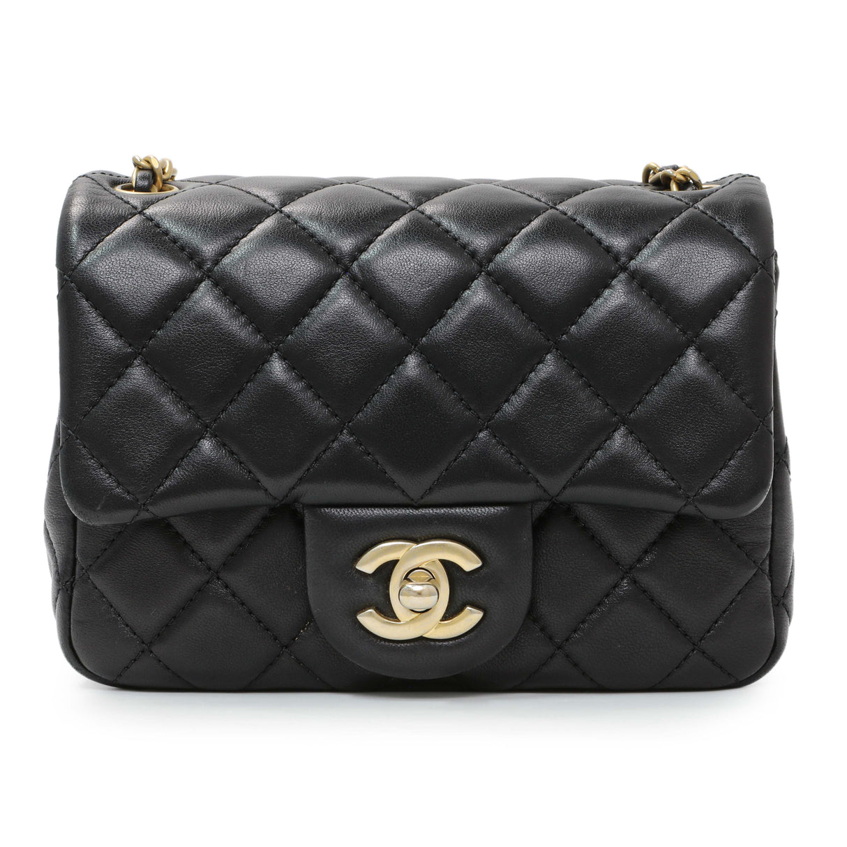 Chanel Black Lambskin Quilted Mini Pearl Crush Flap Handbags Chanel