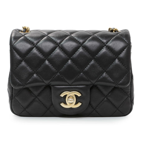 Chanel Black Lambskin Quilted Mini Pearl Crush Flap Handbags Chanel