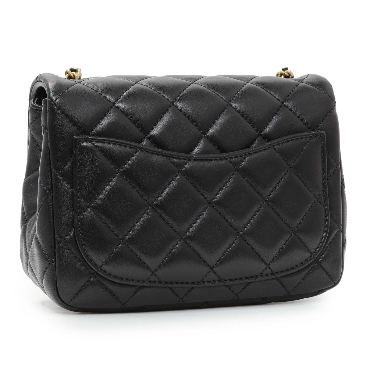 Chanel Black Lambskin Quilted Mini Pearl Crush Flap Handbags Chanel