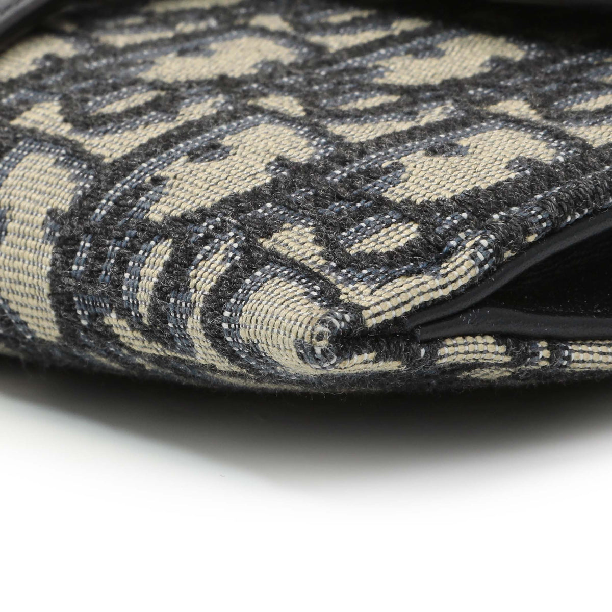 Christian Dior Blue Oblique Jacquard Small Sddle Pouch with Chain