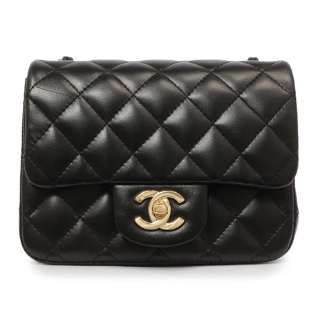 Chanel Black Quilted Lambskin Mini Square Flap