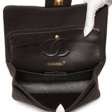 Chanel Brown Quilted Jersey Small Double Flap