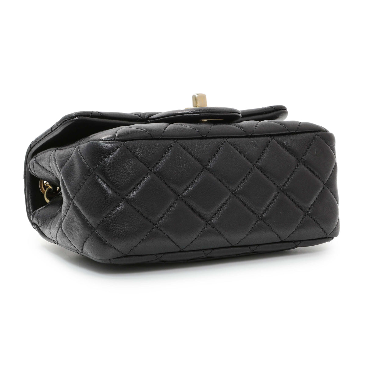Chanel Black Lambskin Quilted Mini Pearl Crush Flap Handbags Chanel