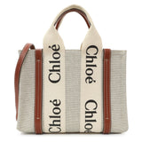 Chloe Linen Calfskin Small Woody Ribbon Tote