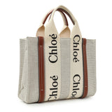 Chloe Linen Calfskin Small Woody Ribbon Tote