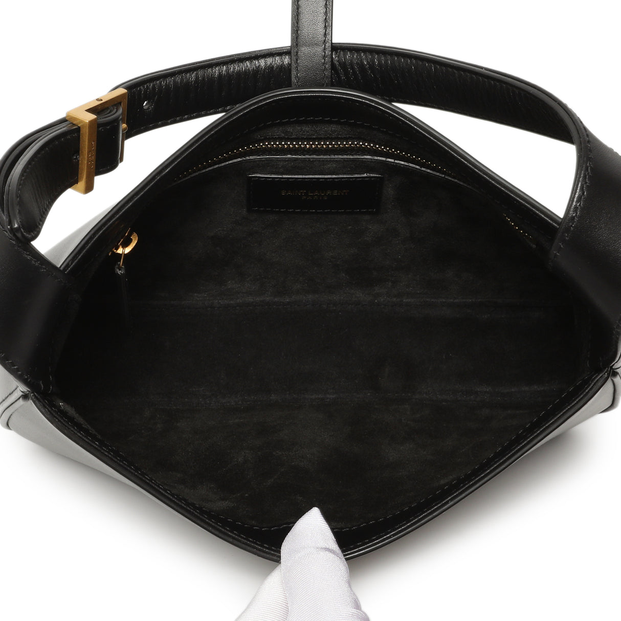 Saint Laurent Black Smooth Calfskin Le 5 A 7 Hobo