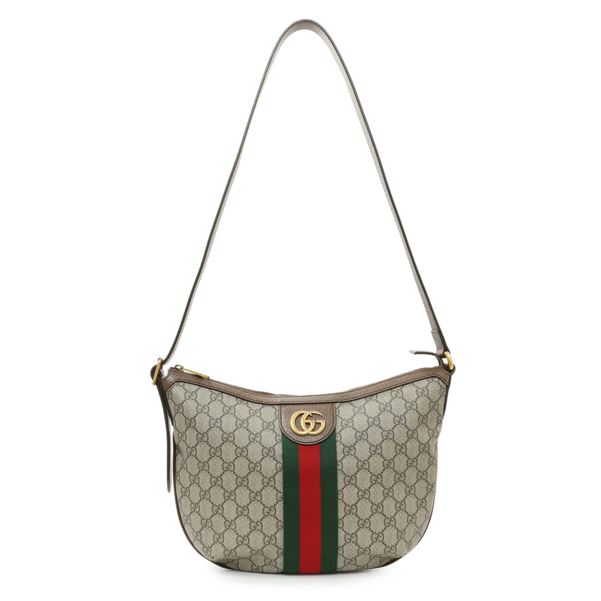 Gucci GG Supreme Monogram Web Small Ophidia Half Moon Hobo Handbags Gucci