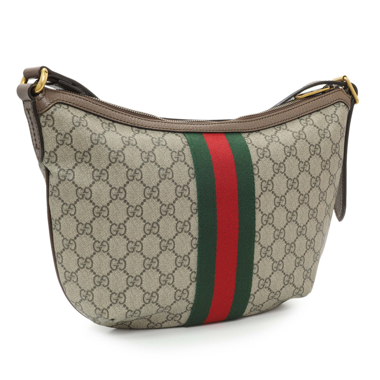 Gucci GG Supreme Monogram Web Small Ophidia Half Moon Hobo Handbags Gucci