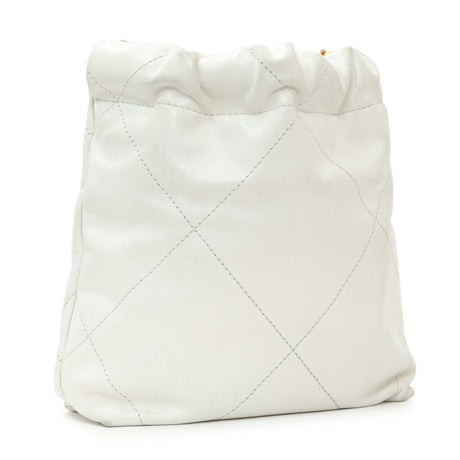 Chanel White Shiny Calfskin Quilted Mini Chanel 22