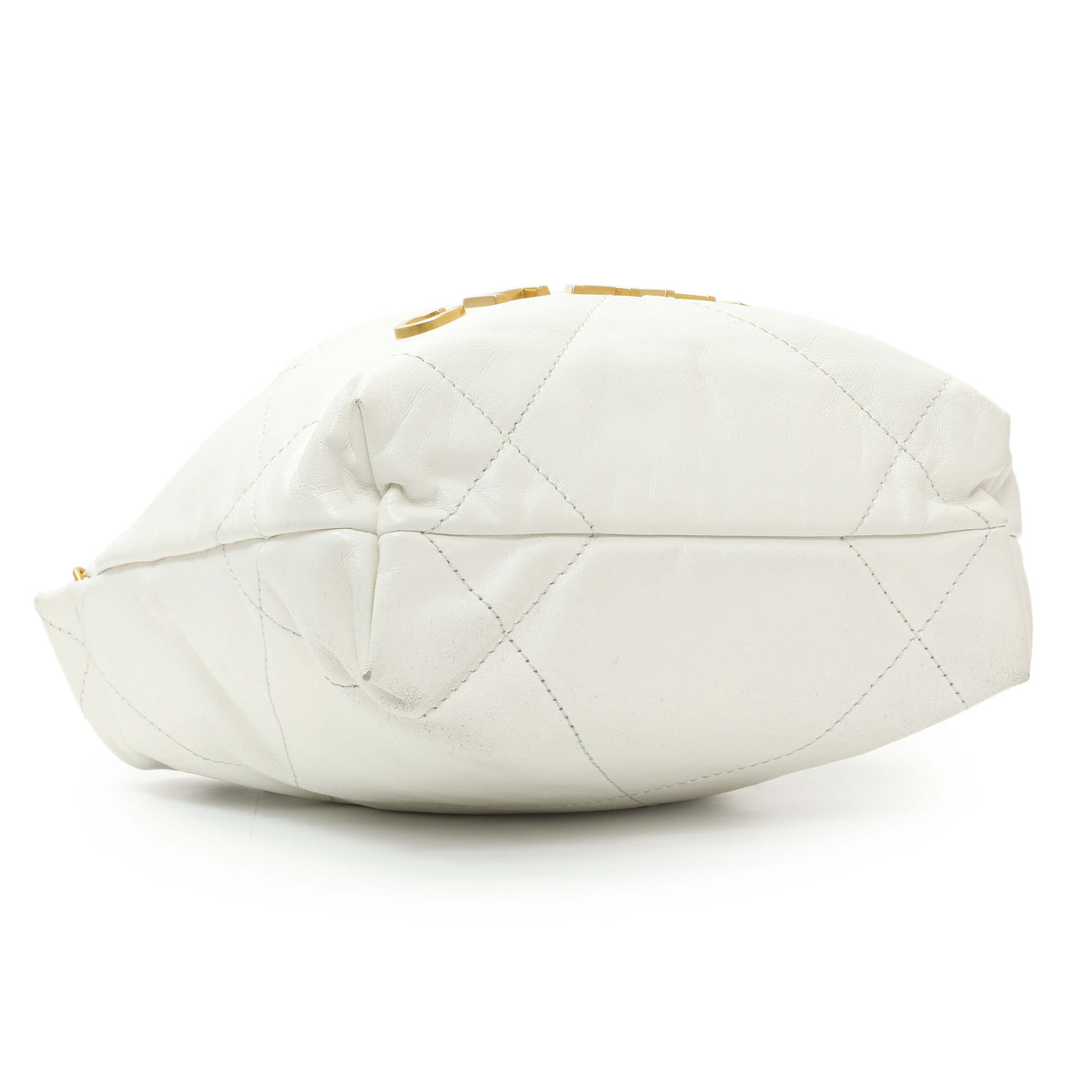 Chanel White Shiny Calfskin Quilted Mini Chanel 22