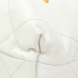 Chanel White Shiny Calfskin Quilted Mini Chanel 22