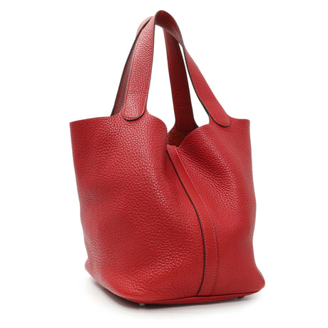 Hermes Red Clemence Picotin 22 Handbags Hermes