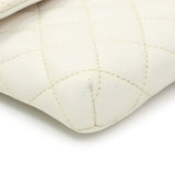 Chanel White Quilted Caviar Flap Clutch Handbags Chanel