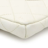 Chanel White Quilted Caviar Flap Clutch Handbags Chanel