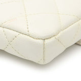 Chanel White Quilted Caviar Flap Clutch Handbags Chanel