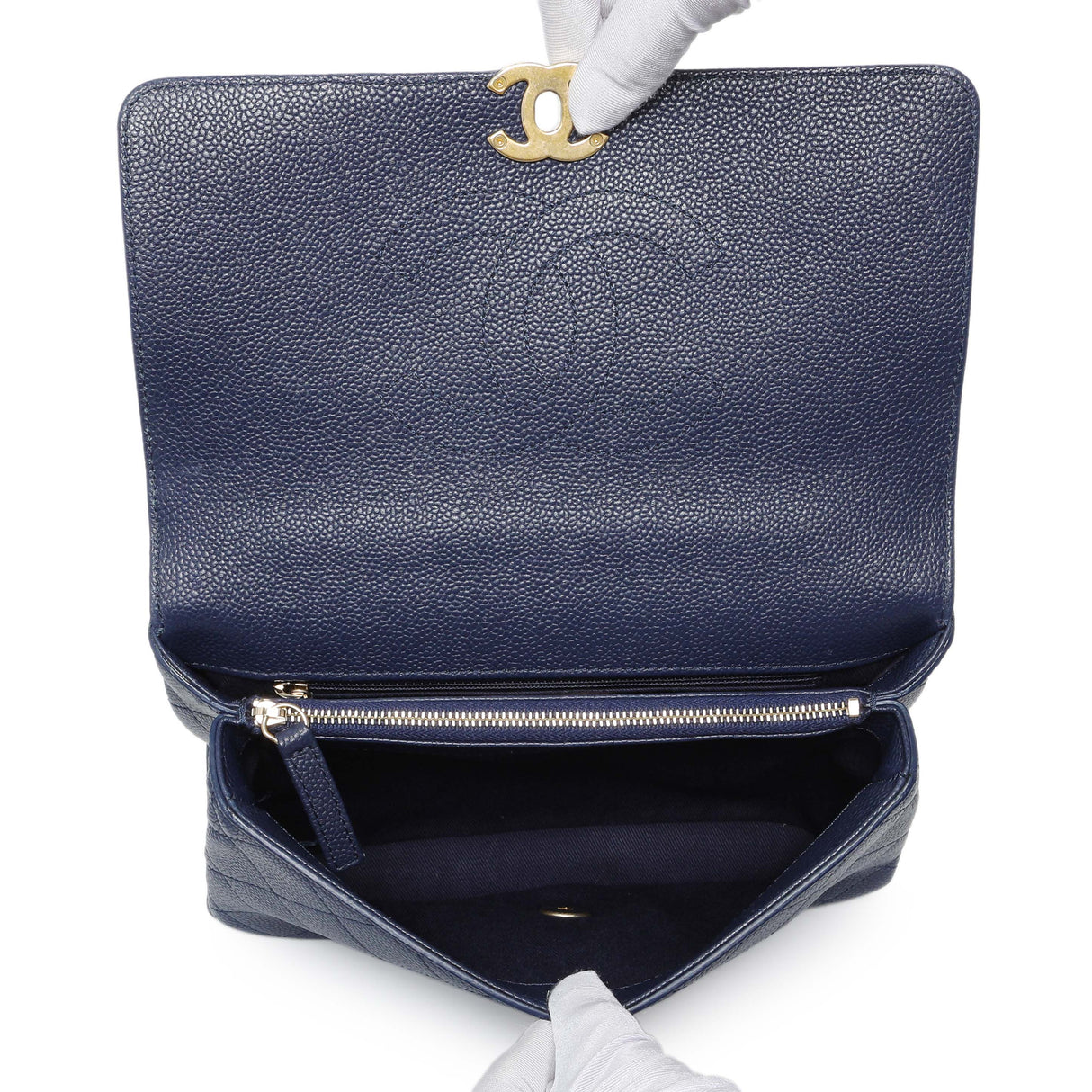 Chanel Navy Blue Caviar City Walk Flap