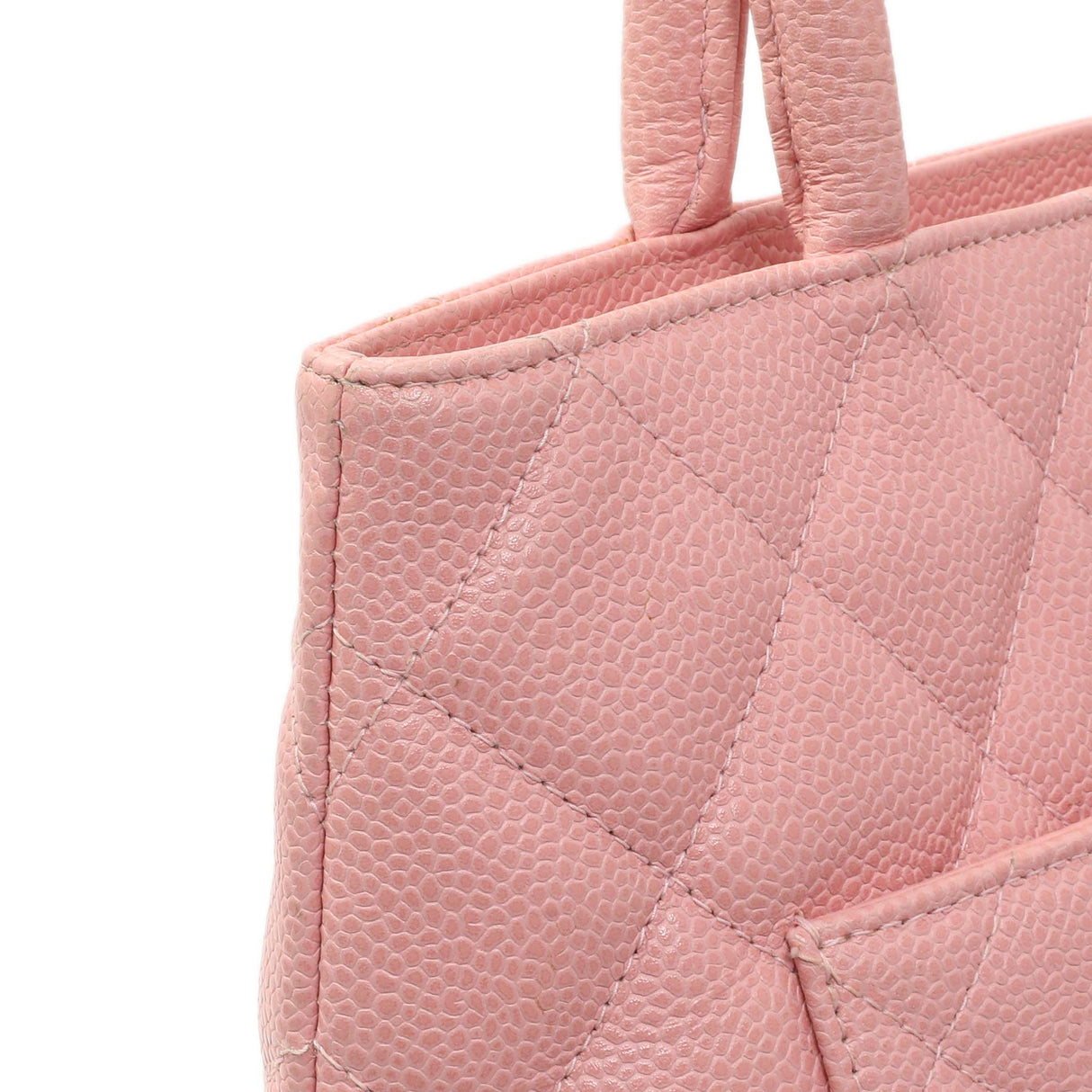 Chanel Pink Quilted Caviar Medallion Tote Handbags Chanel