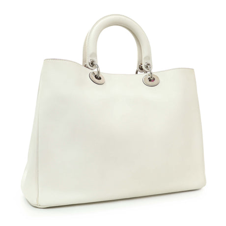 Christian Dior White Calfskin Large Diorissimo Tote Handbags Christian Dior
