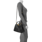 Fendi Black Vitello Medium Peekaboo Iconic Essentially Satchel Handbags Fendi