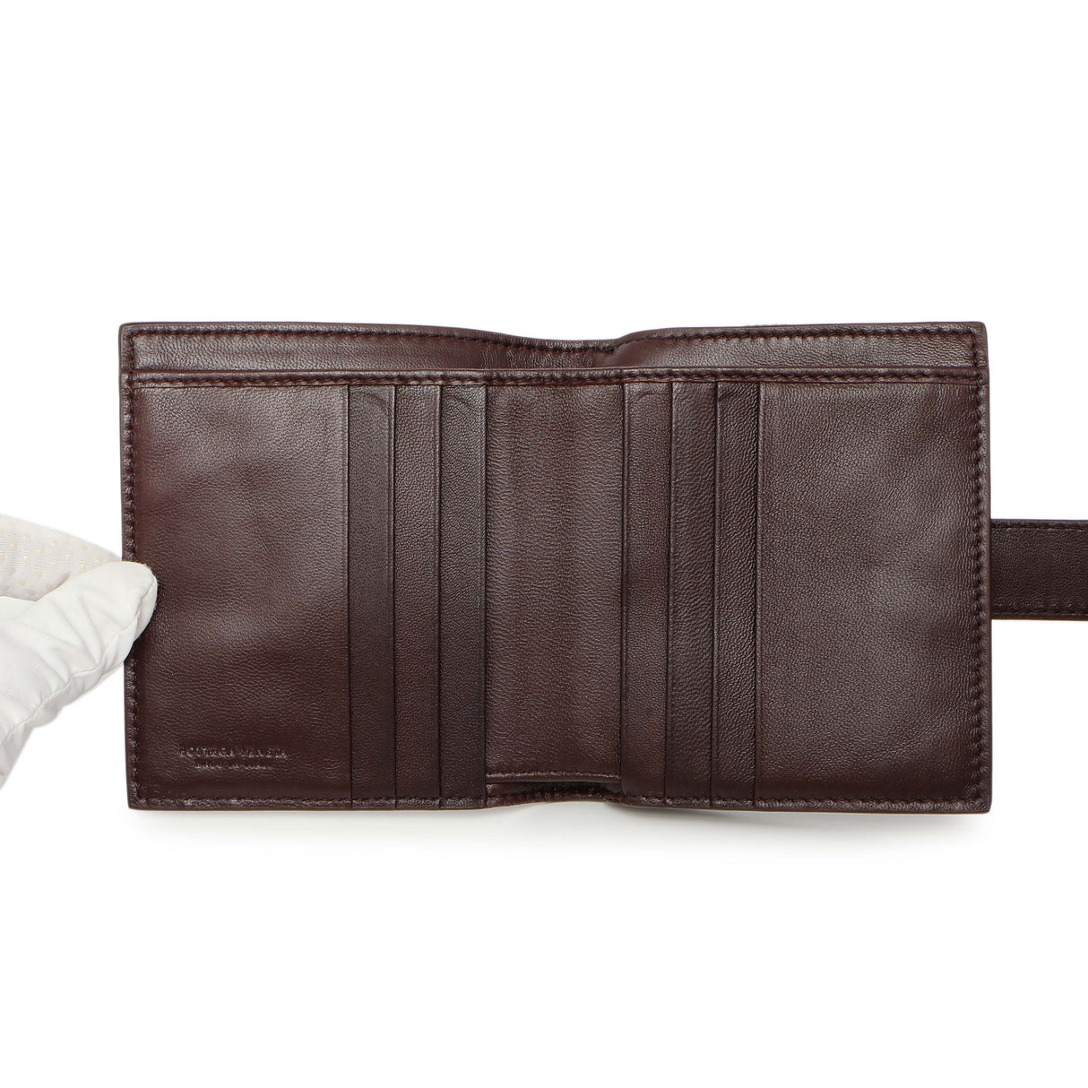 Bottega Veneta Burgundy Nappa Intrecciato Compact Snap Wallet