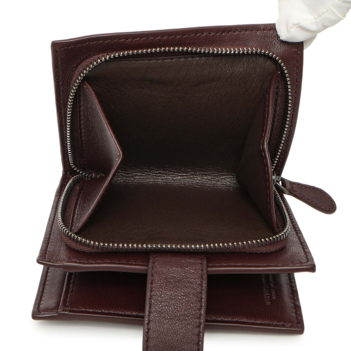 Bottega Veneta Burgundy Nappa Intrecciato Compact Snap Wallet