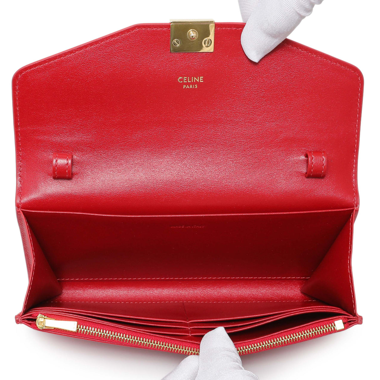 Celine Red Calfskin C Wallet on Chain Handbags Celine
