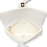 Chanel White Quilted Caviar Flap Clutch Handbags Chanel