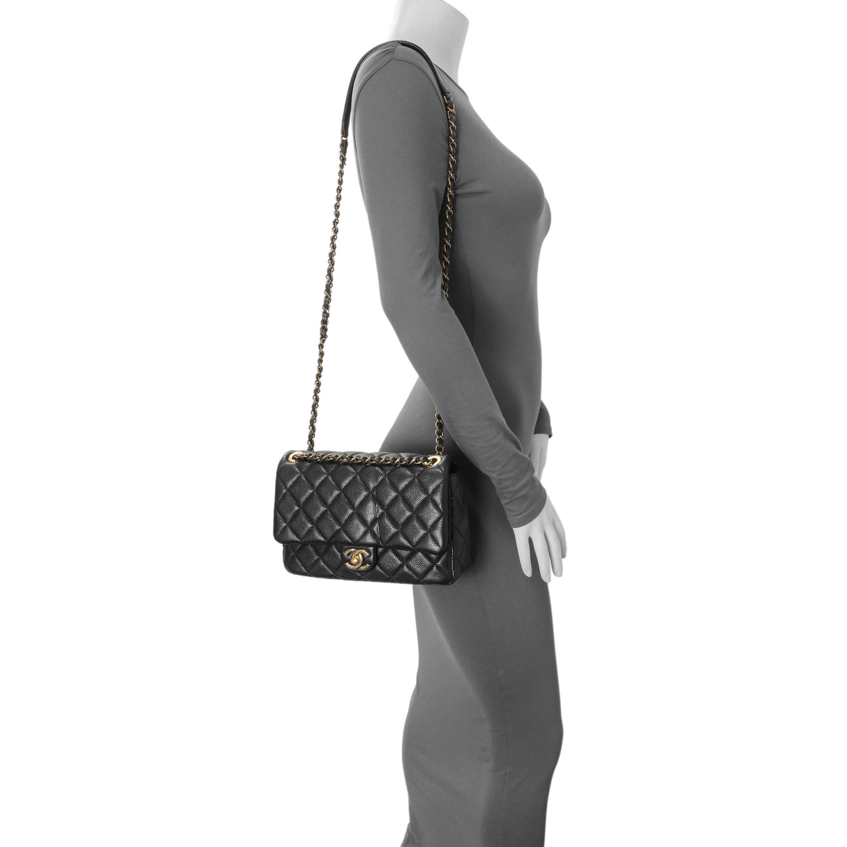 Chanel Black Quilted Caviar Small Flap Handbags Chanel