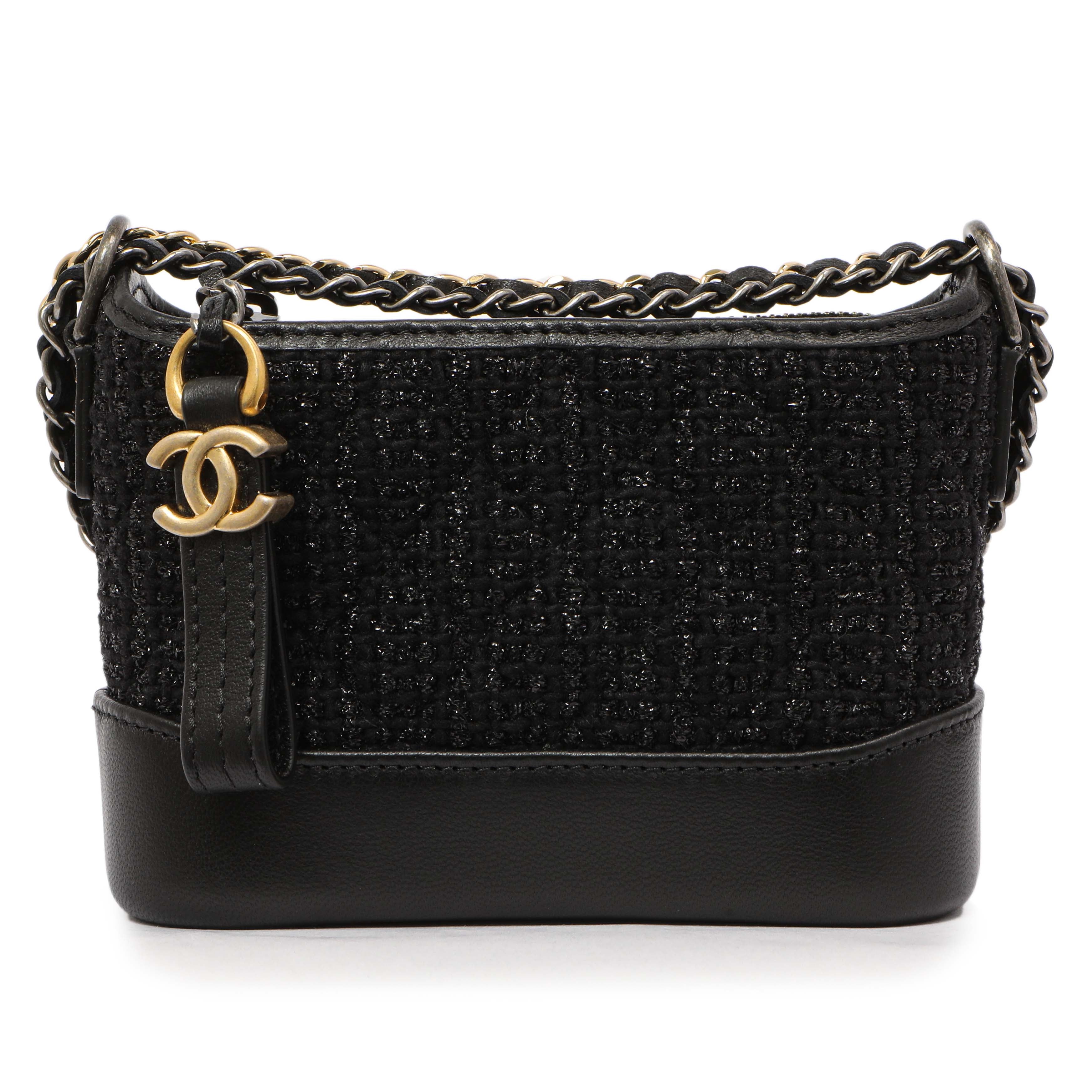 Chanel black tweed bag shop