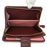 Prada Burgundy Saffiano Compact Wallet