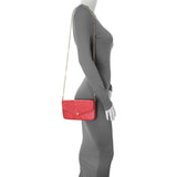 Louis Vuitton Red Monogram Empreinte Felicie Pochette Handbags Louis Vuitton