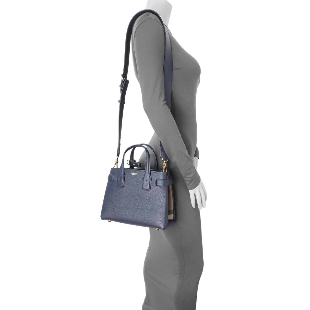 Burberry Regency Blue Small Banner Tote Handbags Burberry