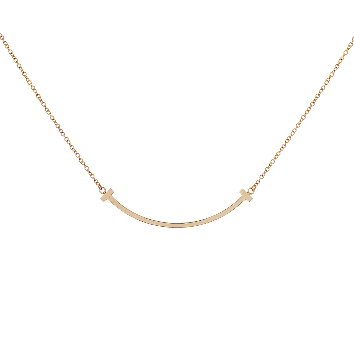 Tiffany & Co. 18K Rose Gold Medium T Smile Pendant Designer Jewellery Tiffany and Co