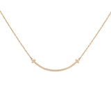 Tiffany & Co. 18K Rose Gold Medium T Smile Pendant Designer Jewellery Tiffany and Co