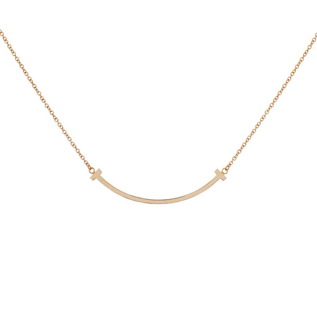 Tiffany & Co. 18K Rose Gold Medium T Smile Pendant Designer Jewellery Tiffany and Co