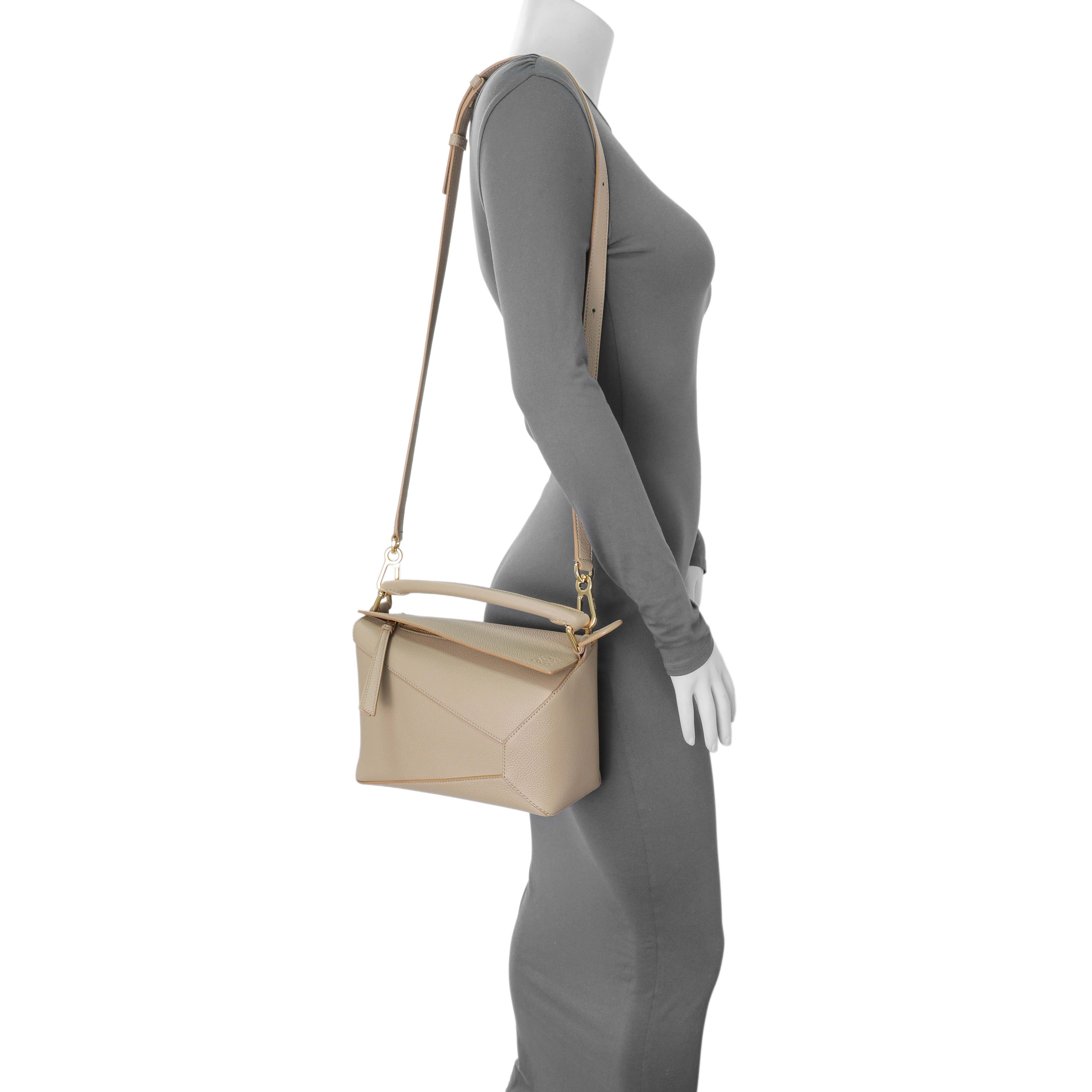 Loewe Beige Grained Calfskin Small Puzzle Edge Bag – Modaselle