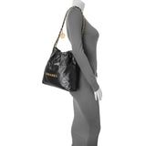 Chanel Black Shiny Calfskin Quilted Small Chanel 22 Handbags Chanel
